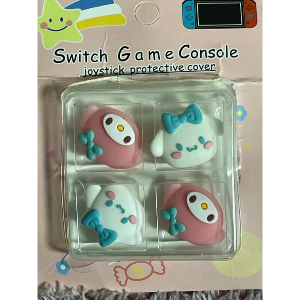 Hello kitty melody and c Switch Game Console Joystick Covers One Size Pink White